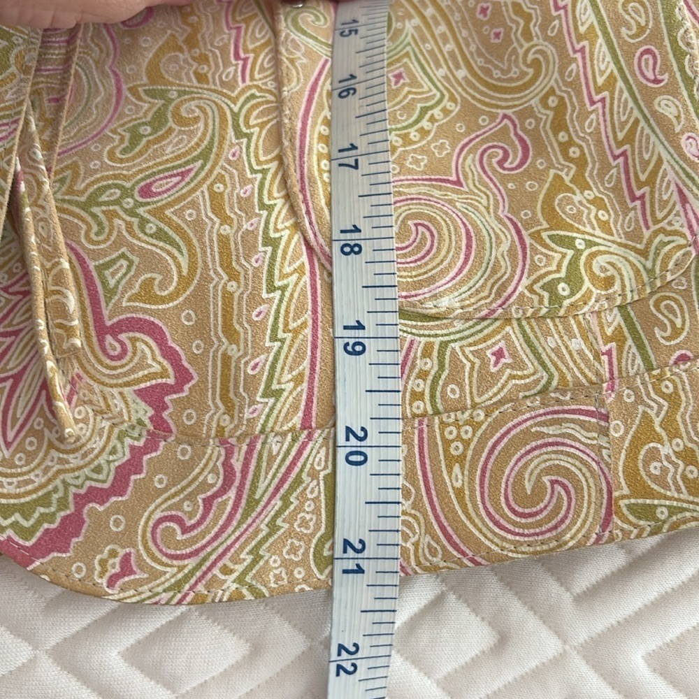 Carlisle Suede Paisley Blazer/Green/Pink/Tan/White. Snaps/Zippers. Size 6 - Picture 12 of 12